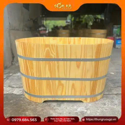 Bồn tằm gỗ dáng oval